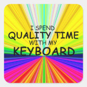 Sticker Kwaliteitstijdtoetsenbord vierkant (Voorkant)