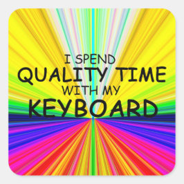 Sticker Kwaliteitstijdtoetsenbord vierkant