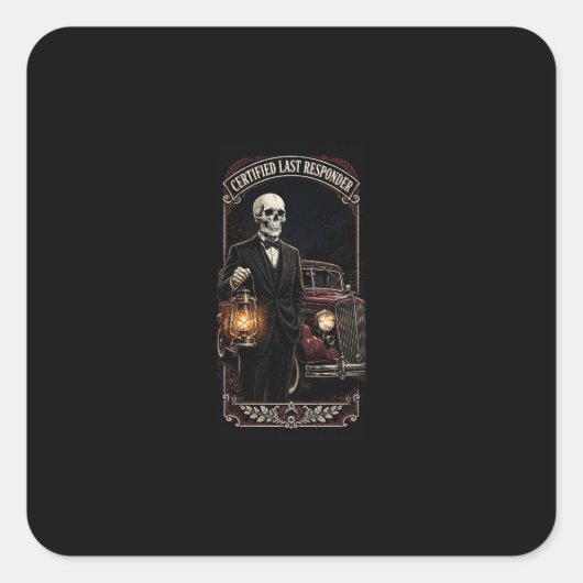 Sticker Laatste Respons Skeleton Lantaarn Herenwag (Voorkant)