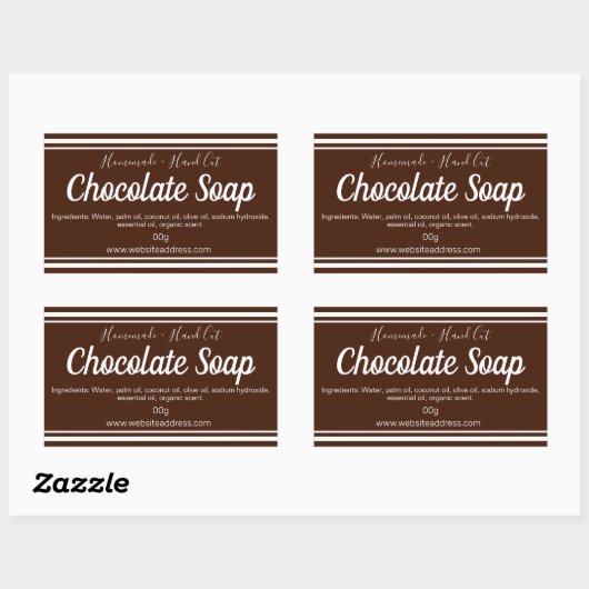 Sticker Label Handgemaakte Chocoladezeep (Vel)