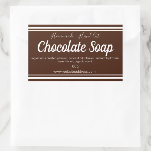 Sticker Label Handgemaakte Chocoladezeep (Tas)