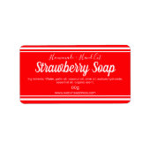 Sticker Label Handgemaakte Strawberry Soap (Voorkant)