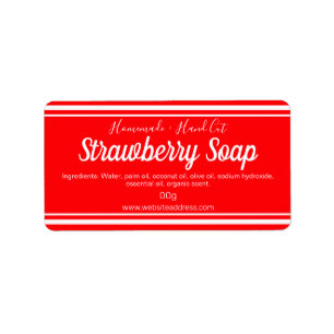 Sticker Label Handgemaakte Strawberry Soap
