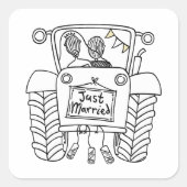 Sticker label Landbruiloft tractor (Voorkant)