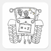 Sticker label Landbruiloft tractor (Voorkant)
