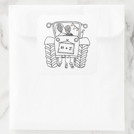 Sticker label Landbruiloft tractor (Tas)