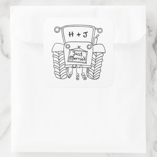 Sticker label Landbruiloft tractor (Tas)