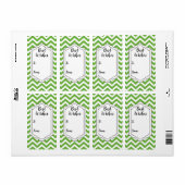 Sticker Label van het lentegroen en witte Chevron  (Full Sheet)