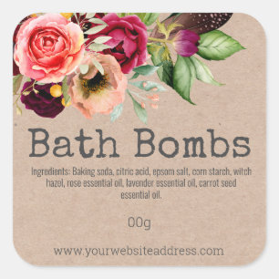 Sticker label voor handgemaakte badbommen
