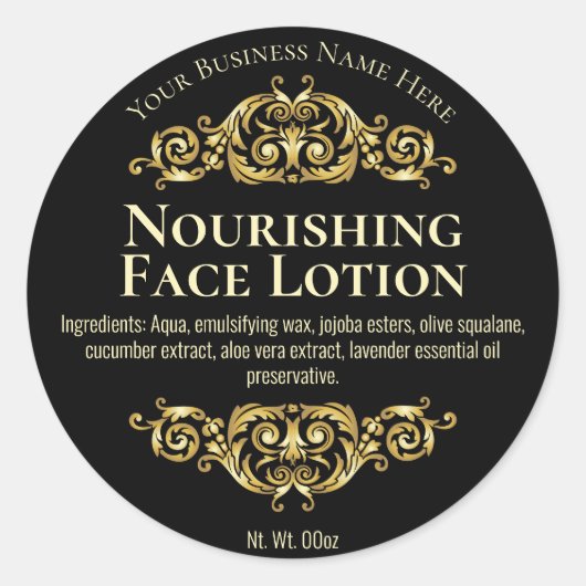 Sticker label voor handgemaakte gezichtslotion (Voorkant)