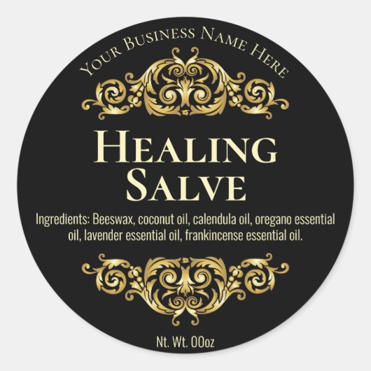 Sticker label voor handgemaakte healing salve (Voorkant)