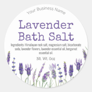 Sticker label voor handgemaakte lavendel badzout