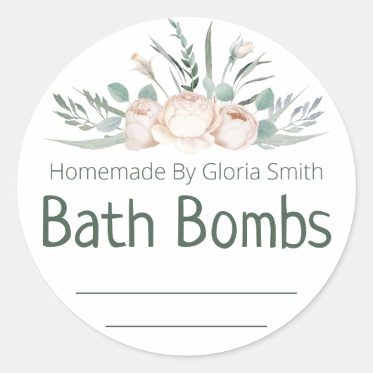 sticker label voor homemade bath bomb (Voorkant)