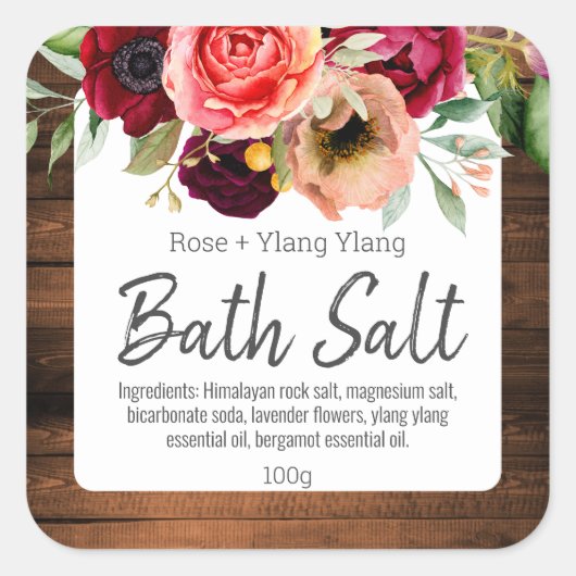 sticker label voor homemade bath Salt (Voorkant)