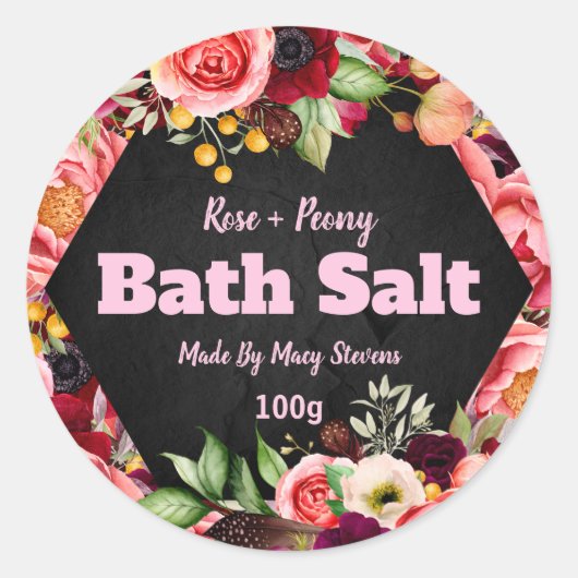 sticker label voor homemade bath Salt (Voorkant)