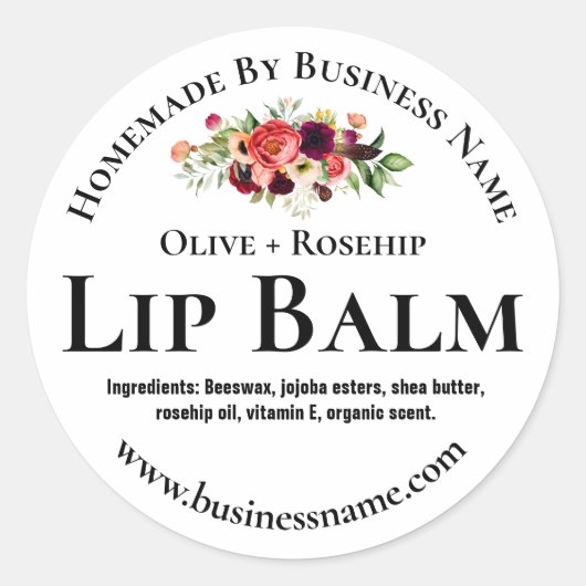 Sticker label voor zelfgemaakte lippenbalsem (Voorkant)