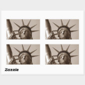 Sticker Lady Liberty Island USA Sepia Standbeeld v (Vel)