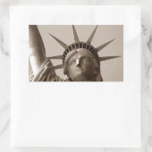 Sticker Lady Liberty Island USA Sepia Standbeeld v (Tas)