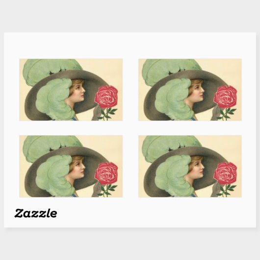 STICKER Lady modieuze Pet mode Roos (Vel)