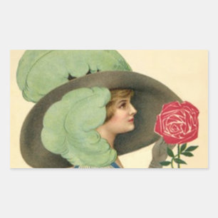 STICKER  Lady modieuze Pet mode Roos