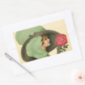 STICKER  Lady modieuze Pet mode Roos (Envelop)