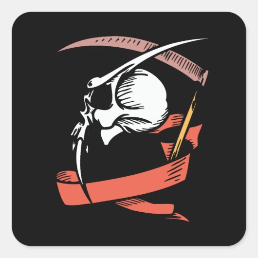 Sticker Lange Schedel Club (Voorkant)