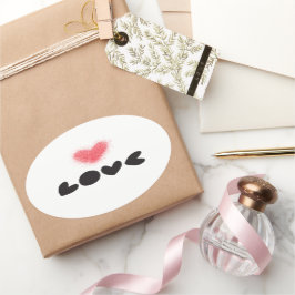 Sticker, Lebel - Rode Liefde Ovale Sticker