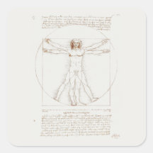STICKER : LEONARDO DA VINCI : VITRUVIAN MAN