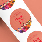 Sticker-lerarennaam aanmoedigen ronde sticker