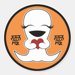 Sticker, Leuk Anime Spook, het Symbool van de Ronde Sticker