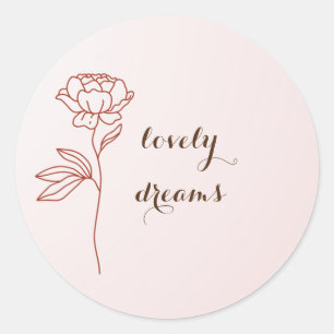 Sticker leuke dromen roze eenvoudige roos