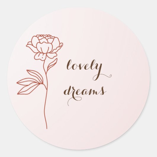 Sticker leuke dromen roze eenvoudige roos (Voorkant)