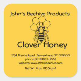 Sticker (lg sq)- Honing Business - Bijen op kam