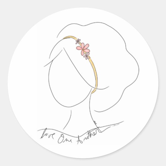 sticker "Liefde een ander", met de hand getekend (Voorkant)