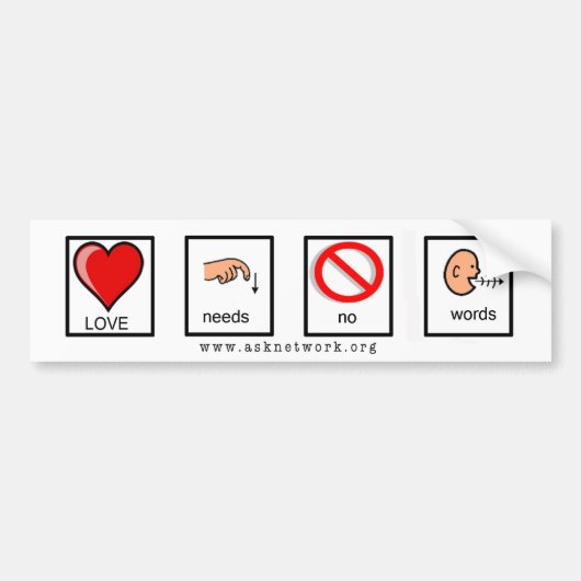 Sticker 'Liefde heeft geen woorden' (Voorkant)