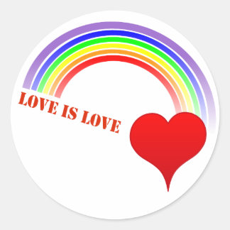 Sticker LIEFDE IS LIEFDE Rainbow Heart design