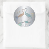 Sticker Liefdesvogels Zilver (Tas)
