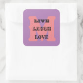 STICKER LIVE LACHEN LIEFDE MONOGRAM PAARSE MODERN (Tas)