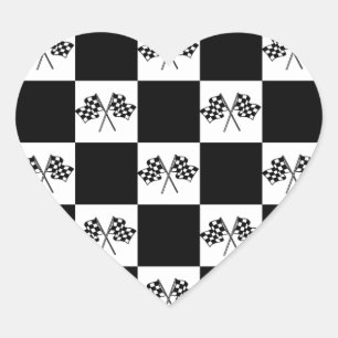 Sticker Love Auto Racing Checkered Flaggen Vlag