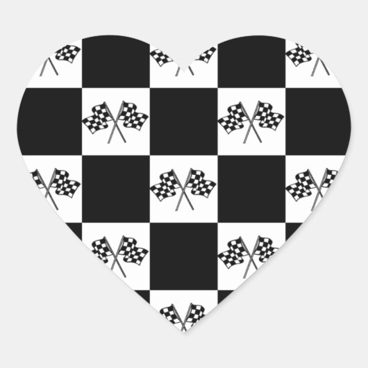 Sticker Love Auto Racing Geruite Vlaggen (Voorkant)