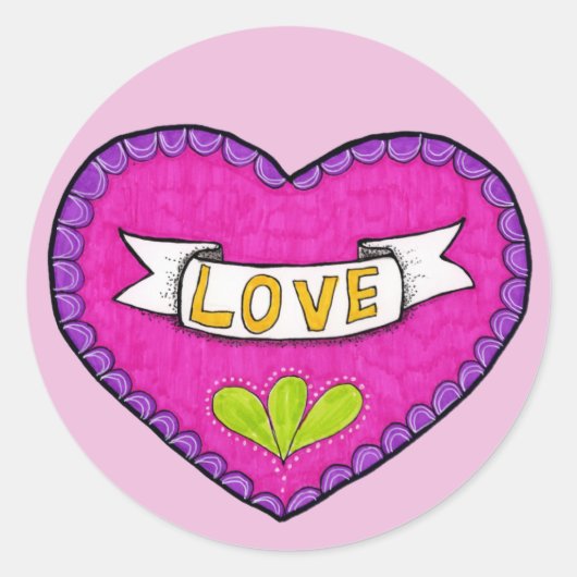 Sticker Love Heart Round (Voorkant)