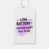 Sticker Low Battery Please Don't Talk To Me - grap Cadeaulabel (Voorkant)