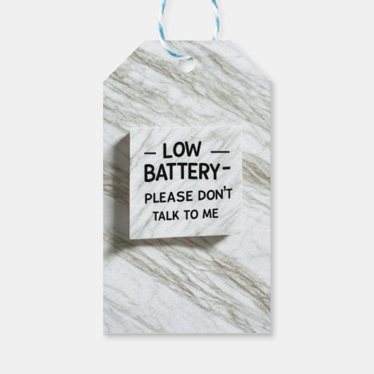 Sticker Low Battery Please Don't Talk To Me - grap Cadeaulabel (Achterkant)