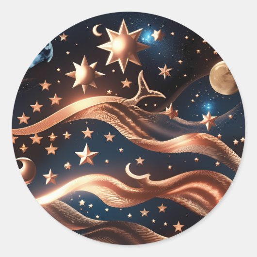 Sticker - Luxe Bronzen Maanontwerp (Voorkant)
