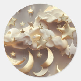 Sticker – Luxe Crèmekleurige Hemelse Maan