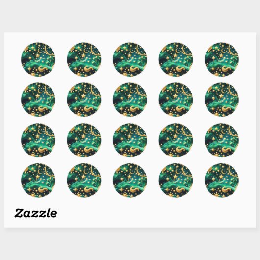 Sticker - Luxe Emerald Celestial Maan Ontwerp (Vel)
