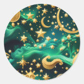 Sticker - Luxe Emerald Celestial Maan Ontwerp (Voorkant)