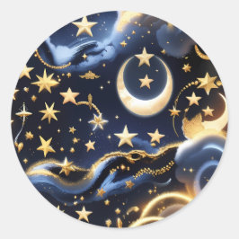 Sticker - Luxe ontwerp van maanfasen in hemels the