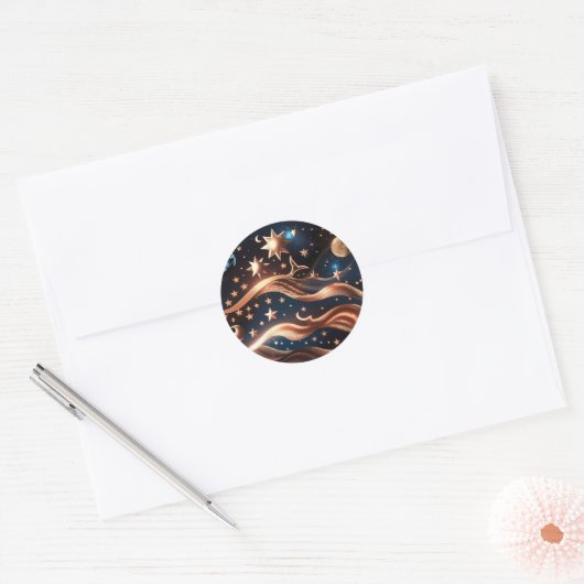 Sticker - Luxury Bronze Celestial Moon Design (Envelop)