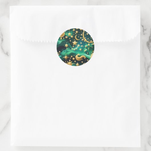 Sticker - Luxury Emerald Celestial Moon Design (Tas)
